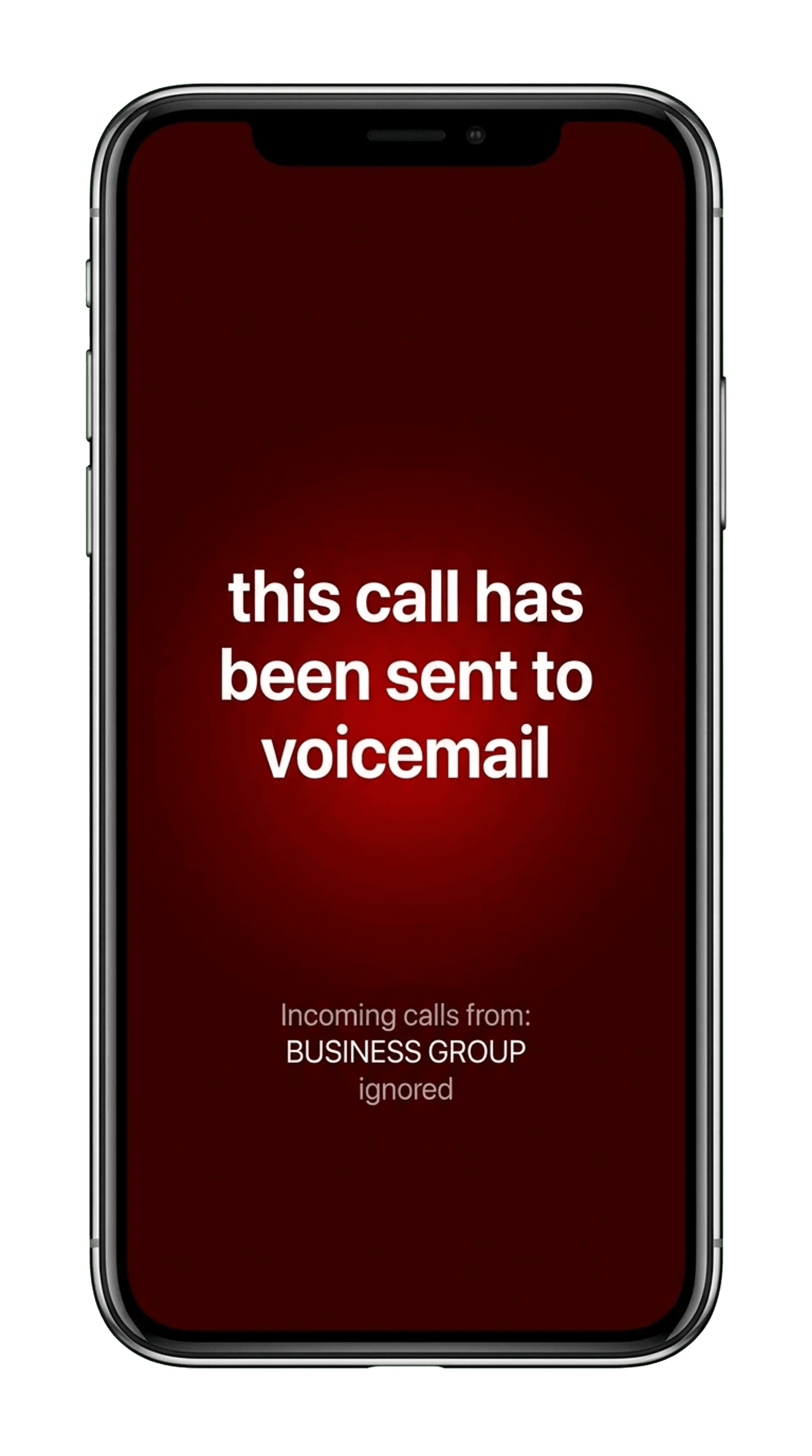 iPhone showing an ignored incoming business call sent to voicemail, what a $600 paid lead gets when the front desk is busy