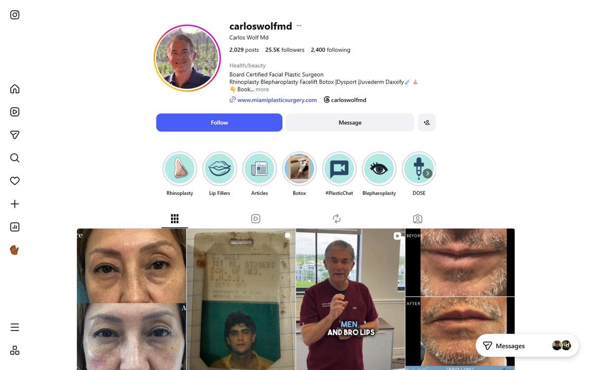 Carlos Wolf — Instagram profile