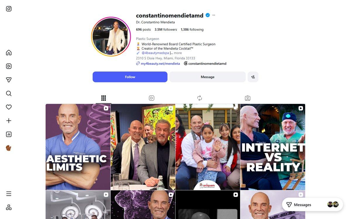 Constantino Mendieta — Instagram profile