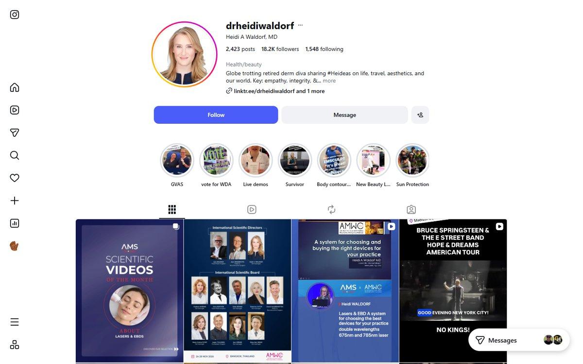 Heidi Waldorf — Instagram profile