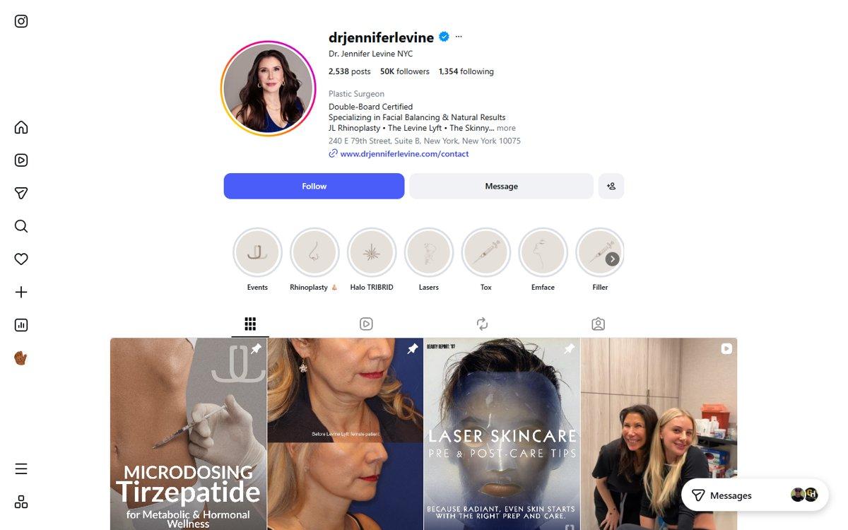Jennifer Levine — Instagram profile
