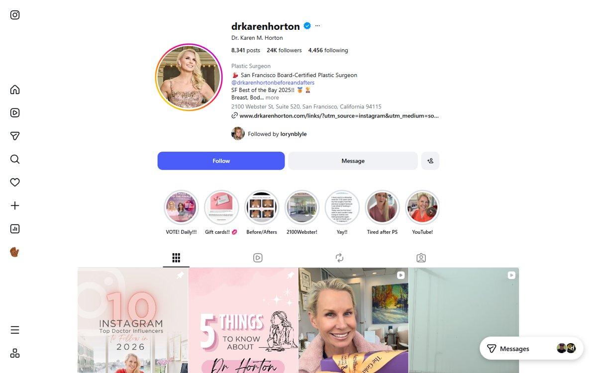 Karen Horton — Instagram profile