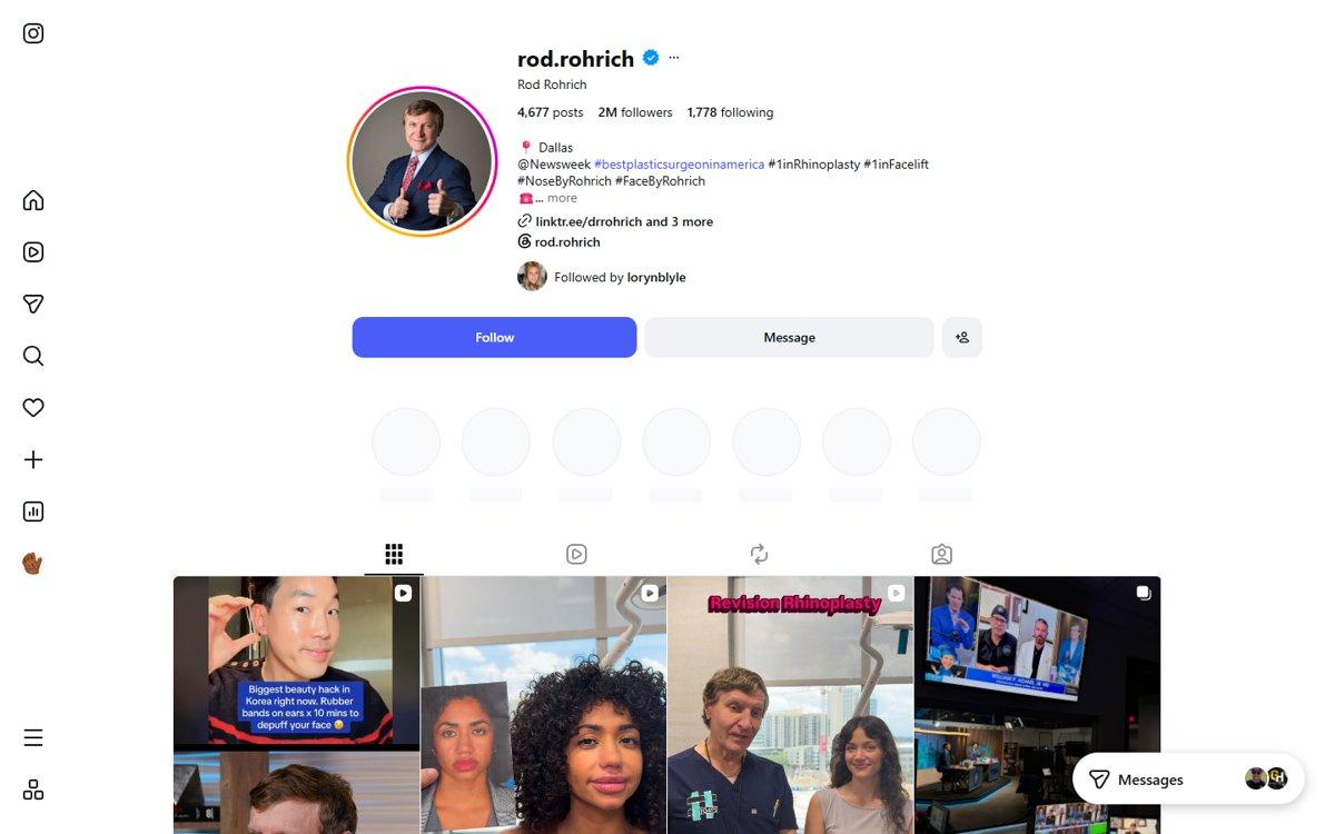 Rod J Rohrich — Instagram profile