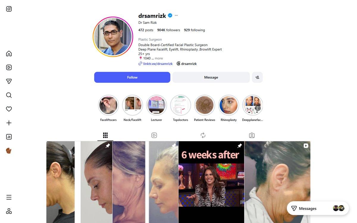 Sam Rizk — Instagram profile