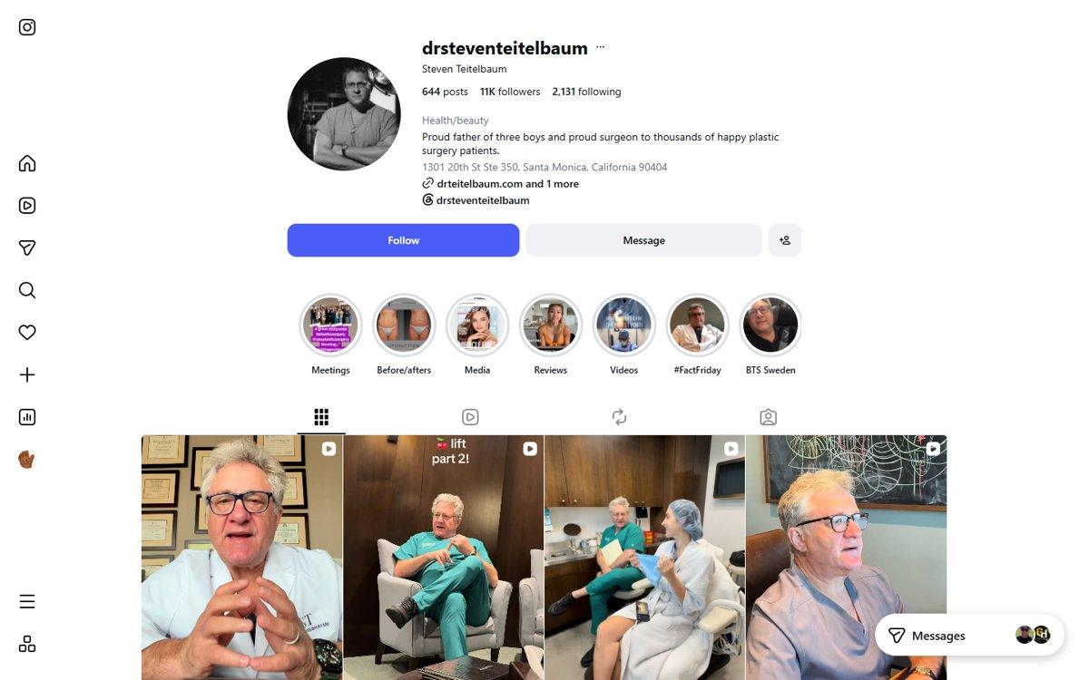 Steven Teitelbaum — Instagram profile