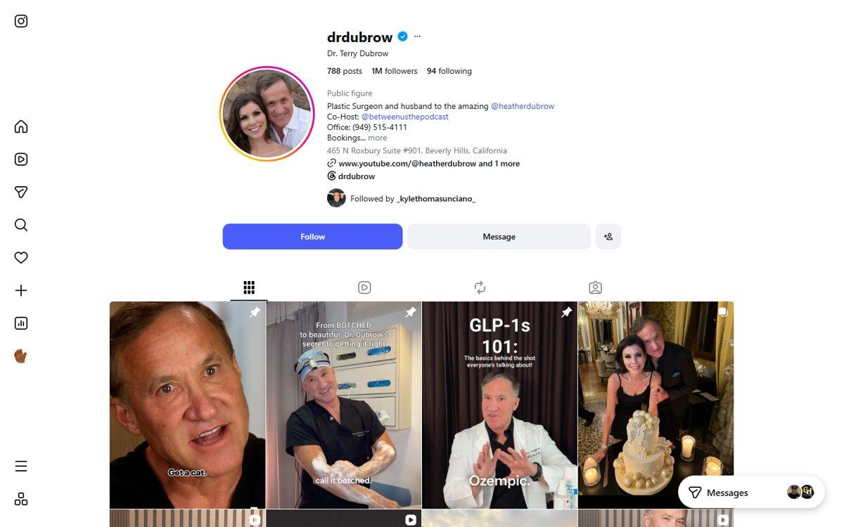 Terry Dubrow — Instagram profile