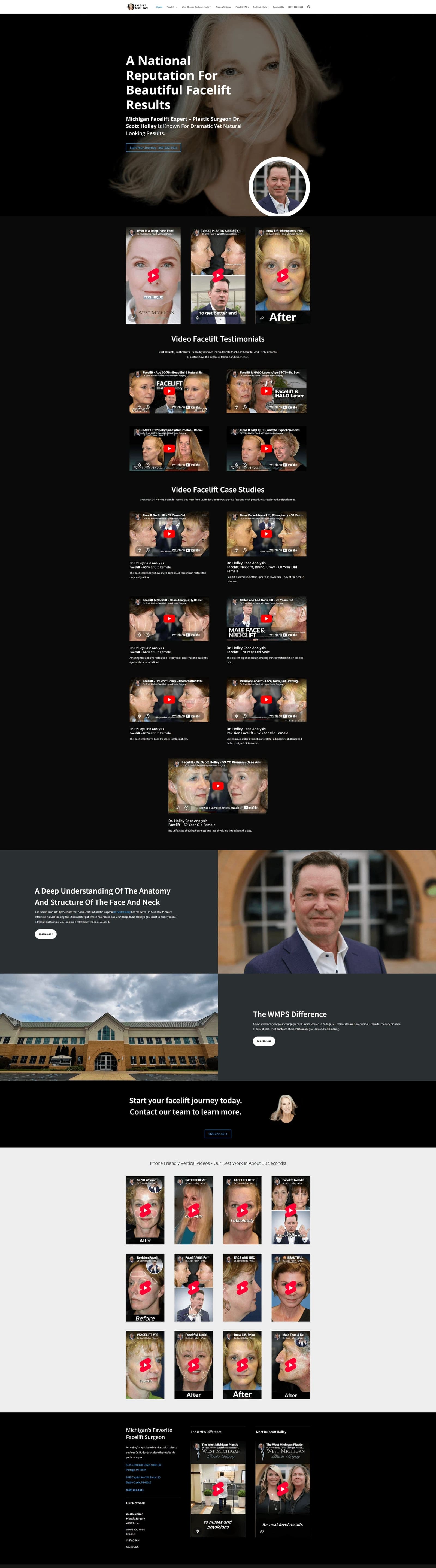 faceliftmichigan.com — the video-first facelift micro-site
