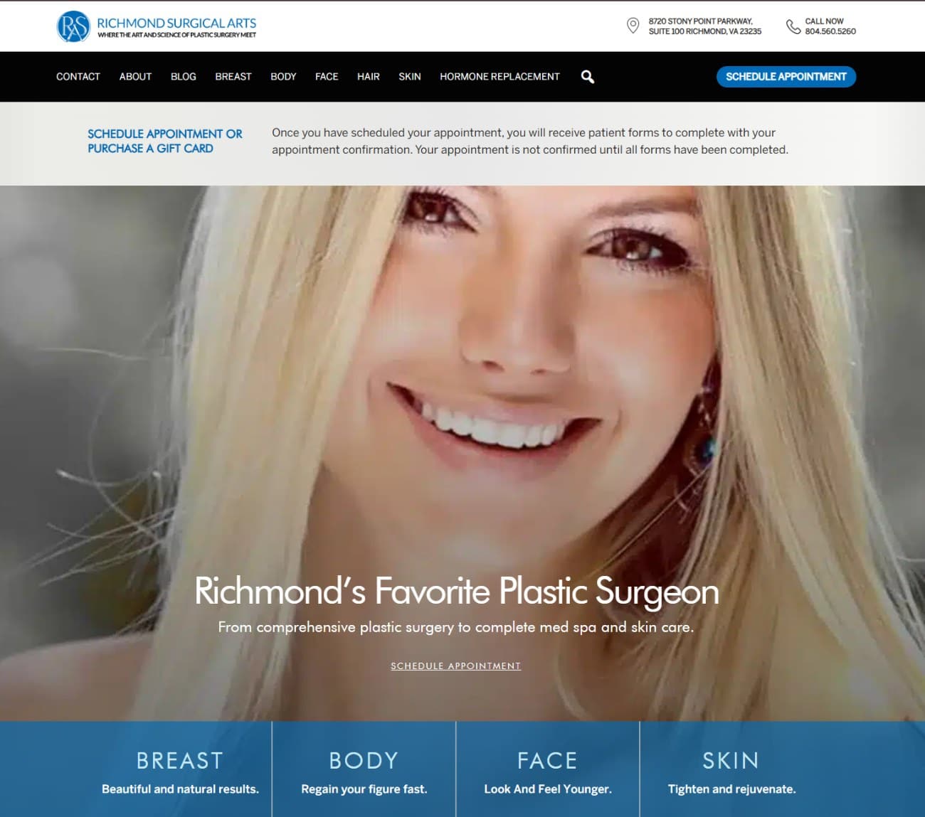 Richmond Surgical Arts website