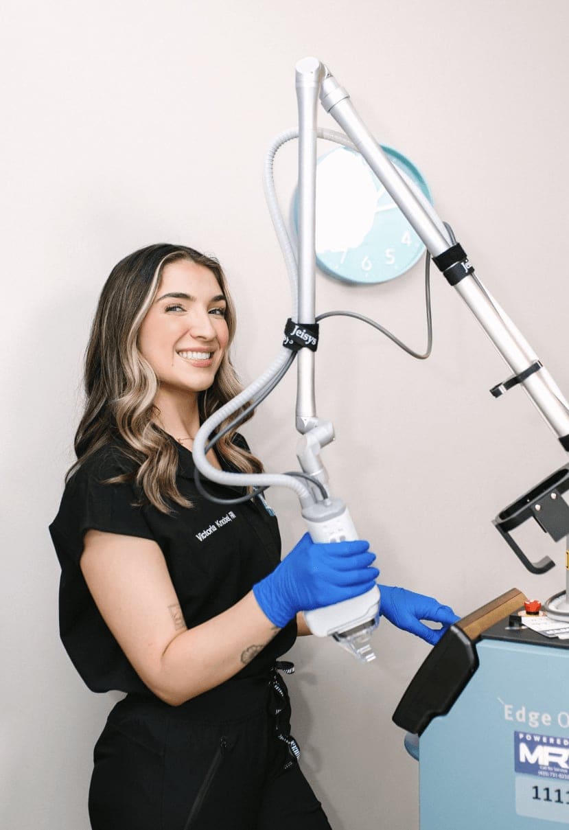 RSA staff with a laser device — captured on the shoot